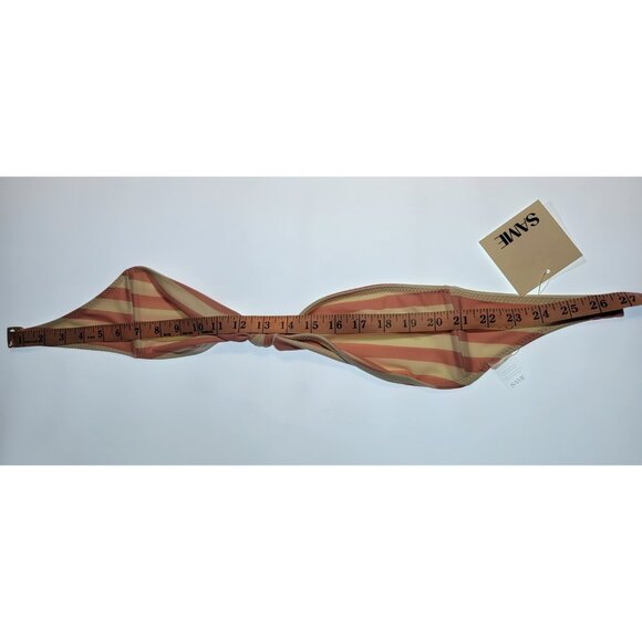 SAME Los Angeles Striped Bandeau Bikini Set High Cut Bottom Size S NWT - Picture 7 of 7